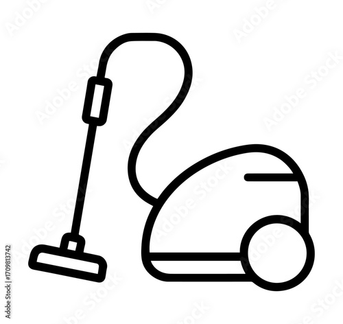 Vacuum cleaner line icon in black and white