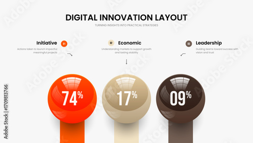 Company Plan Three Step Infographic Slide Design. Clean Briefing 3 Option Graph Frame Layout. Service Proposal Slideshow Template Vector Illustration.