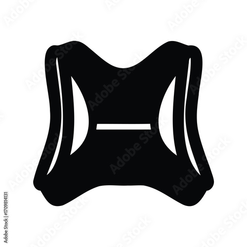 Simple stylized flat design of a swim floatation device for beginner swimmers