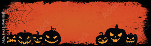 Scary gloomy red halloween background - illustration