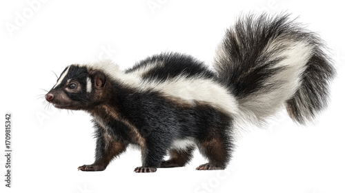 Prehistoric skunk species standingTransparent background, PNG file