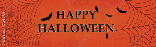 Scary gloomy red halloween background - illustration