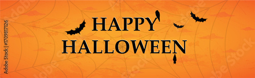 Scary gloomy orange halloween background - illustration