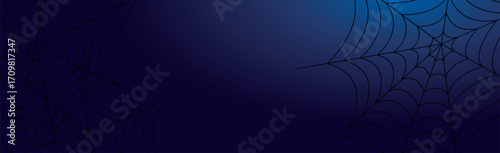 Scary gloomy dark blue halloween background - illustration