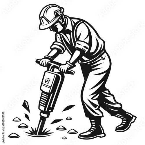 construction worker with hammer