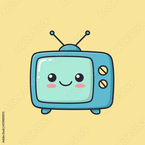 Cute Vector of Vintage Television