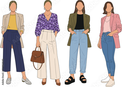 Confident professional businesswoman wearing white blazer and gray pants, posing smartly for corporate branding, marketing, office work, leadership, and career presentations.