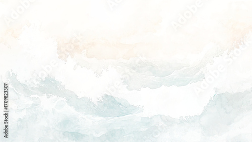 Sky blue Aquarelle paint paper textured canvas element, hand drawn watercolor illustration, painting soft blue textured on wet white paper, Light sky blue brush painted watercolor background.