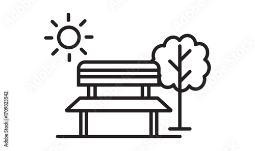 Public place icon pack in flat and thin liner designs. place icon pack in flat and thin liner vectors