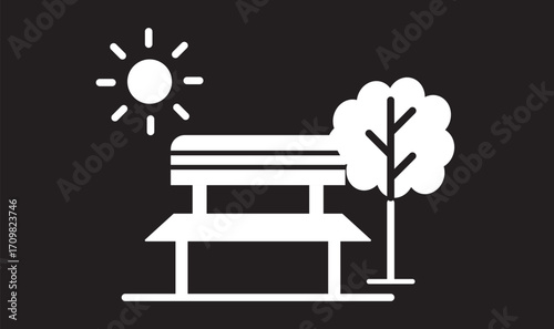 Public place icon pack in flat and thin liner designs. place icon pack in flat and thin liner vectors