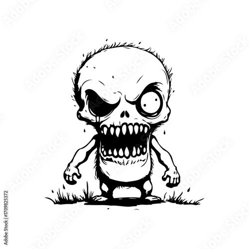 Whimsical undead creation with exaggerated features showcases artistic character design and