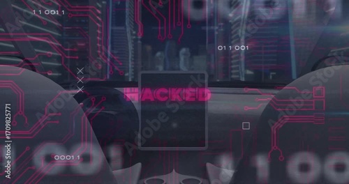 Static cabin view causing board graphics sliding over touchscreen with binary showing hack