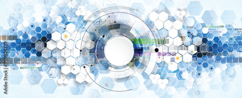 Technology and science innovation circle business background