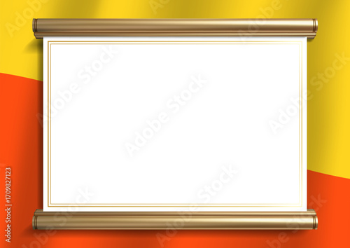 horizontal frame and border with Bhutanese flag