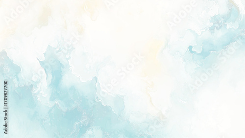Sky blue Aquarelle paint paper textured canvas element, hand drawn watercolor illustration, painting soft blue textured on wet white paper, Light sky blue brush painted watercolor background.
