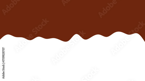 Rich brown chocolate sauce dripping smoothly against a clean white background, perfect for dessert promotions, sweet treat branding, or food design concepts.