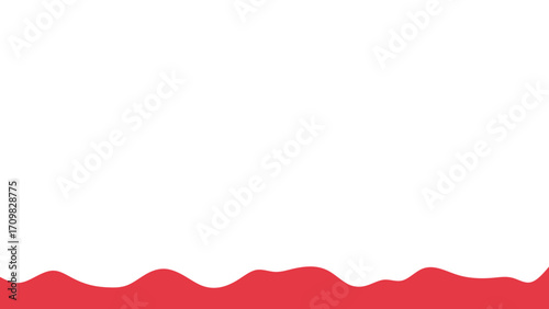 Vibrant red undulating wave on a crisp white backdrop, perfect for marketing materials, presentations, and digital design.