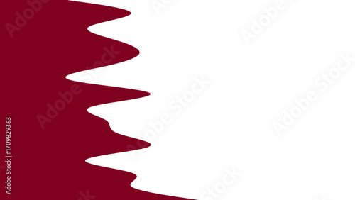 National flag of Qatar: distinctive maroon and white design with a serrated edge. Symbolizes Qatari identity, culture, and Middle Eastern heritage. Ideal for travel, news, and business.