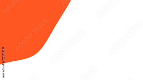 Vibrant orange curved shape on a clean white background, creating a modern and dynamic abstract design. Ideal for marketing, presentation, or graphic resource.