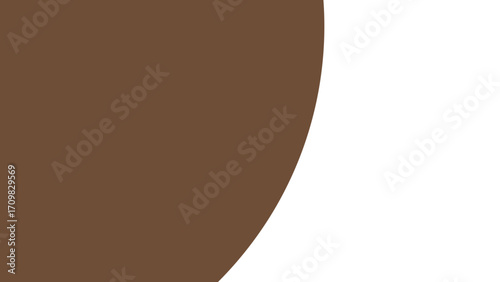 Clean abstract background featuring a curved brown shape against a pure white space, ideal for modern design, presentations, or minimalist branding. Simplicity and contrast.