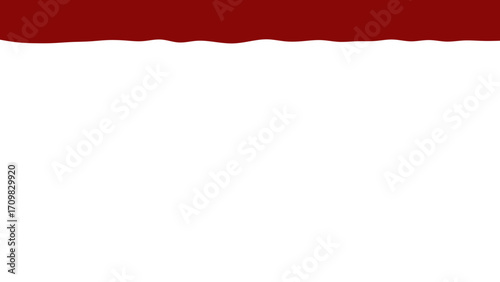 Clean white background with a wavy deep red border at the top, offering minimalist design space for text or product display.