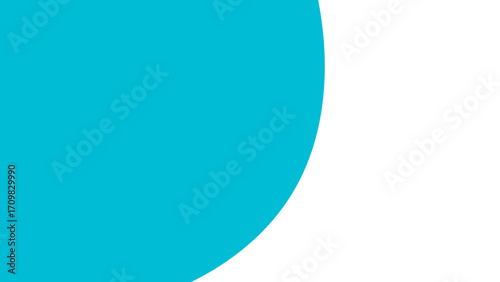Clean, minimalist abstract background with a vibrant teal/cyan circle against a white backdrop, ideal for modern design, presentations, or branding.