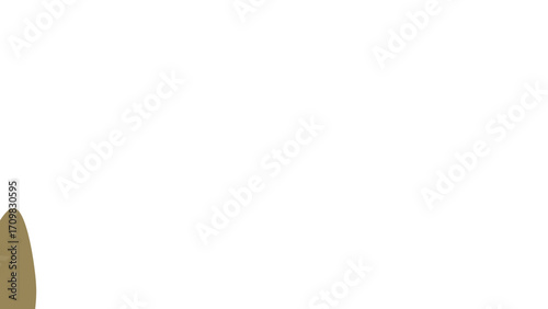 Minimalist design with a subtle golden-brown abstract shape on a clean white background, ideal for elegant branding or ample copy space.