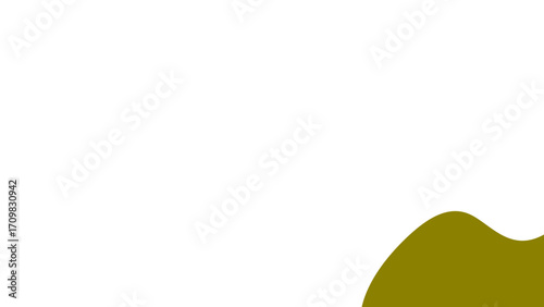 Minimalist white background featuring a smooth olive green abstract curve in the corner, providing ample copy space for modern design projects, presentations, and branding.