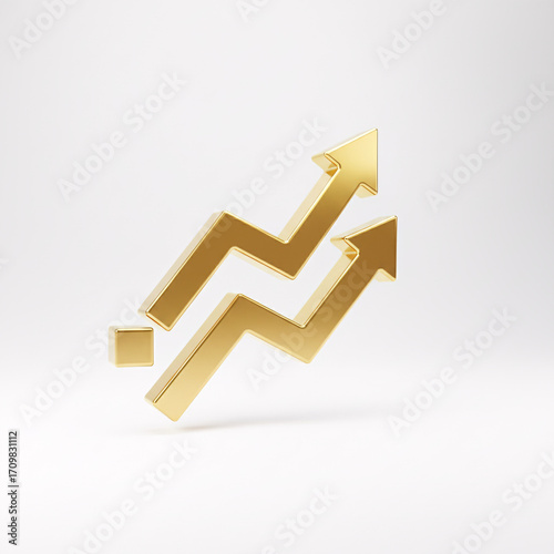 Free Download A golden bar chart with an upward arrow, symbolizing growth, - GFXLoad