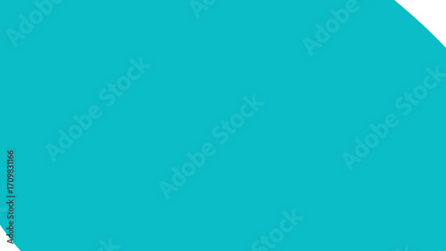 Vibrant turquoise background featuring smooth, rounded white elements. Ideal for graphic design, presentations, and modern digital advertising templates.