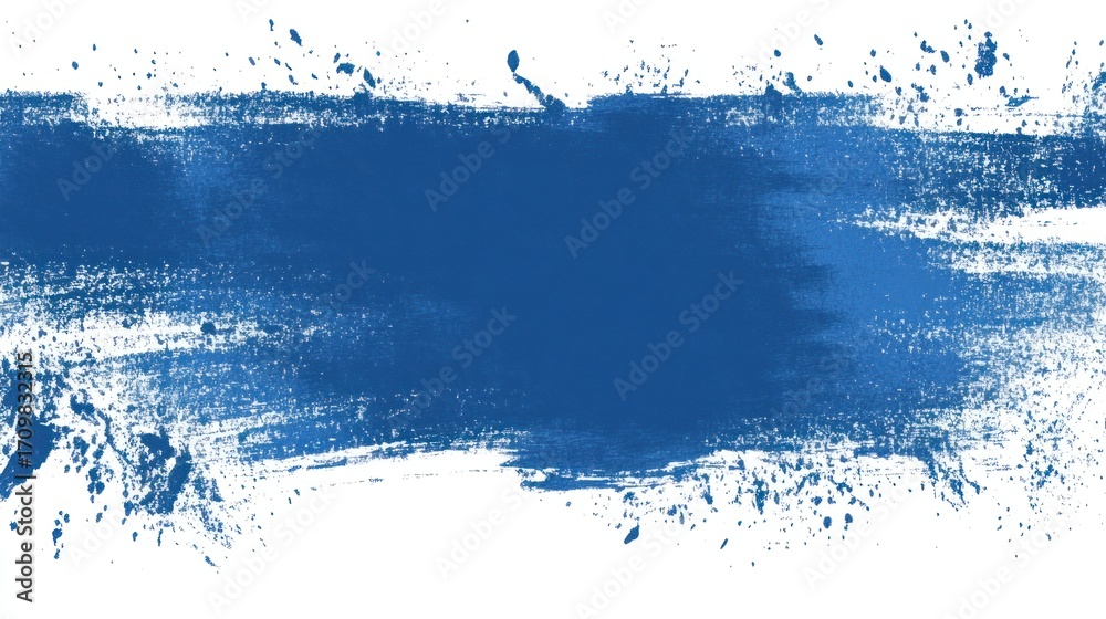 Obraz premium Indigo paint stroke with splatter