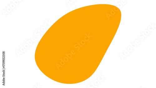 Vibrant orange abstract amorphous shape on a clean white background. A versatile graphic element for modern design, branding, or text overlays, conveying energy and creativity.