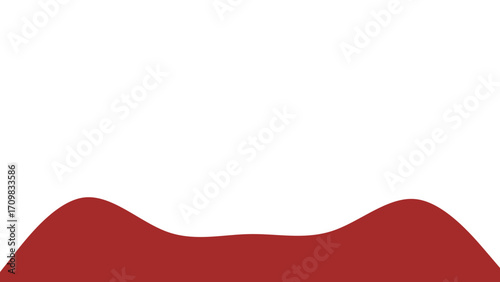Abstract dark red wavy shape providing a modern graphic border or background element on a clean white field. Ideal for design projects.