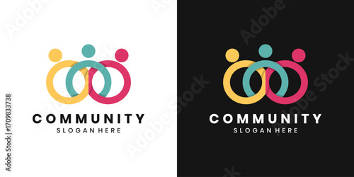 Community logo with abstract people in a circle