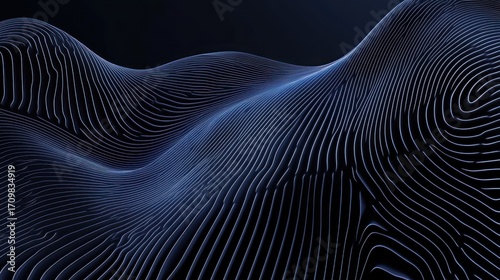 Abstract dark blue wavy lines