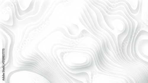  Grey abstract wave shapes. Paper cut background. Vector art