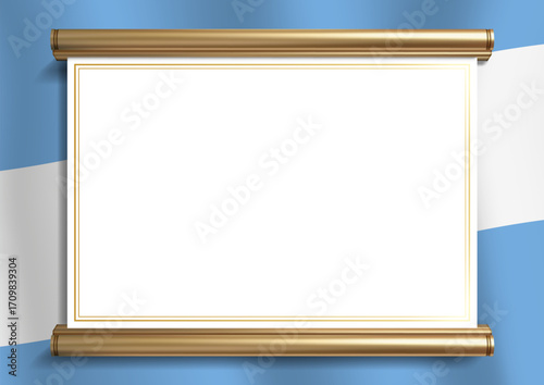 horizontal frame and border with Argentine flag