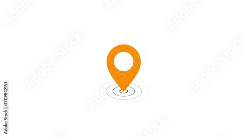 Animation of Yellow location pin. location pin on a colorful map background, GPS location pointer animated icon. map, and travel planning featuring red marker pins 4k.