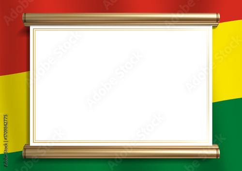 horizontal frame and border with Bolivian flag