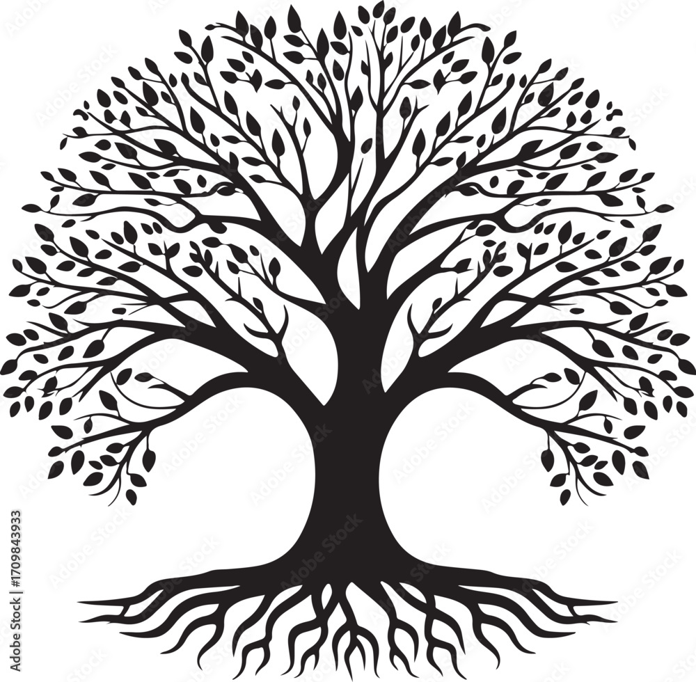 Fototapeta premium Family Tree Silhouette Pack