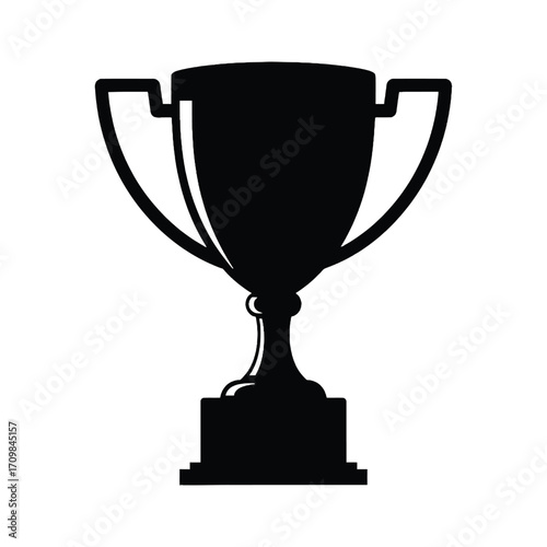 Simple silhouette of a classic trophy cup symbolizing victory achievement and success silhouette