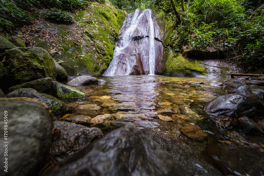 Fototapeta premium Peaceful Kipungit Waterfall at Poring Rainforest, Borneo