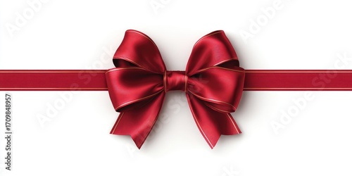 Red satin ribbon bow on a white background (3)