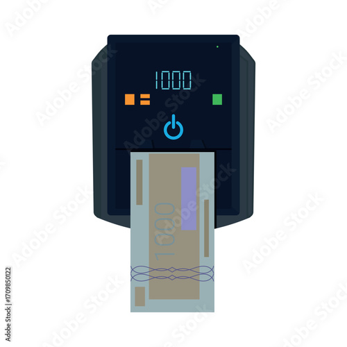 counterfeit money detector vector illustration