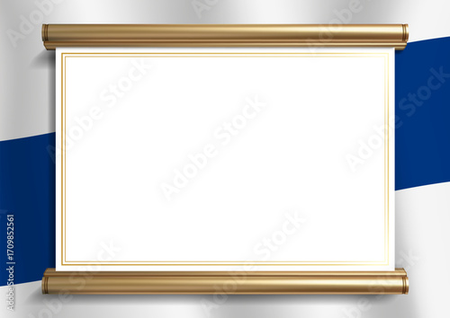 horizontal frame and border with Finnish flag