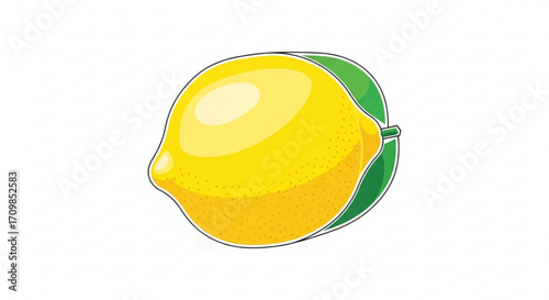 A vibrant lemon with a leaf, symbolizing freshness, citrus flavor, and healthy eating in a clean style