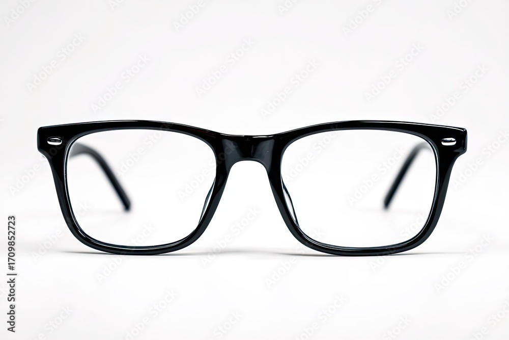 Fototapeta premium Black rectangular eyeglasses on white background (1)