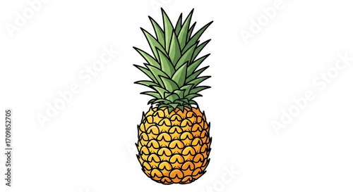 Illustration of a pineapple with a, , perfect for tropical and summer themes