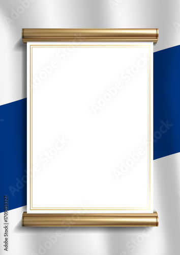 vertical frame and border with Finnish flag