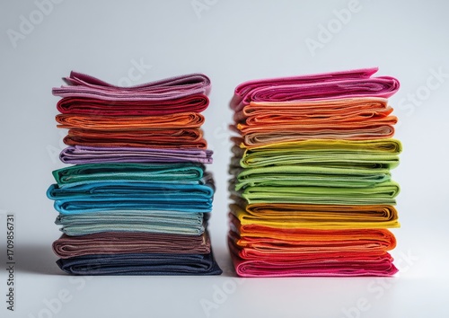 Stacks of colorful fabric